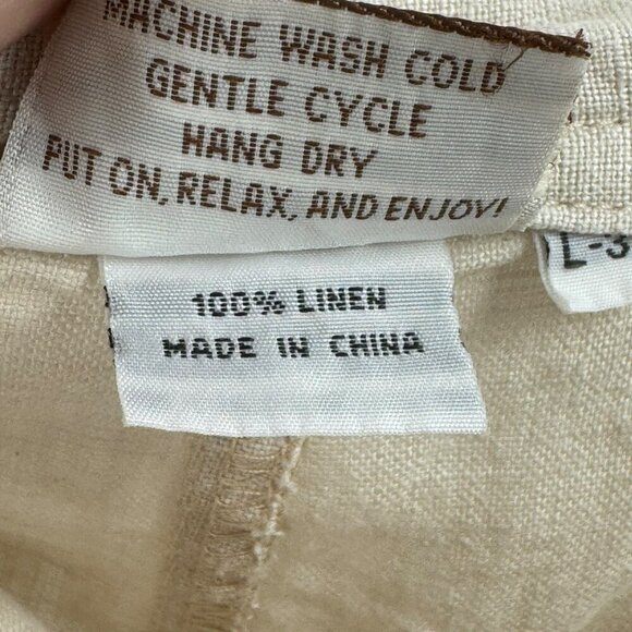 Island Importer Natural Linen Riviera Drawstring Pants Mens Size L - Picture 8 of 8